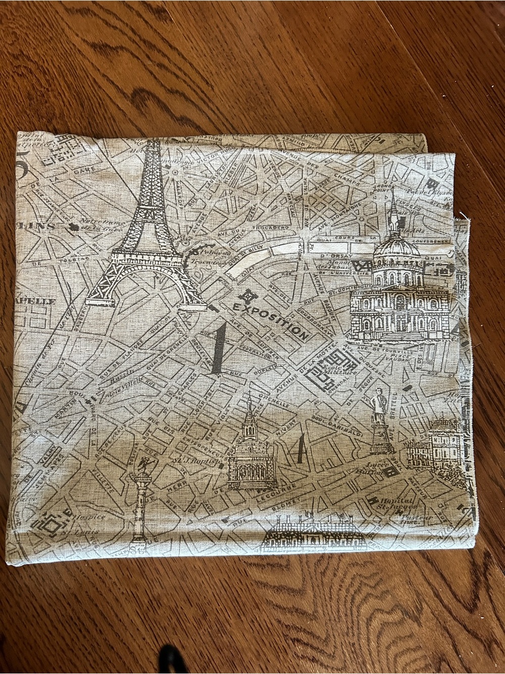 Paris Map Linen Fabric New